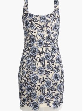 NWT SAM EDELMAN embroidered floral square neck mini dress